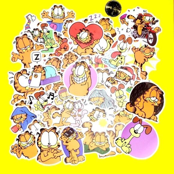 50pc brand new waterproof Garfield stickers. - Picture 1 of 1